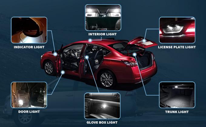 194 ampolas automotivos 6500K do diodo emissor de luz firmam T10 SMD 5050 lascam-se 8