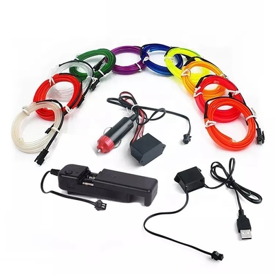 Do carro decorativo de néon do fio do EL do RGB linha clara fria interior de USB DIY das luzes da atmosfera