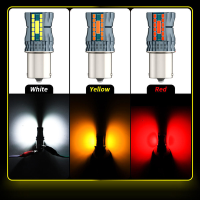 12V 1156 3030 24LED+2COB Lâmpadas de sinalização de travagem 3156 lâmpada LED de duas cores