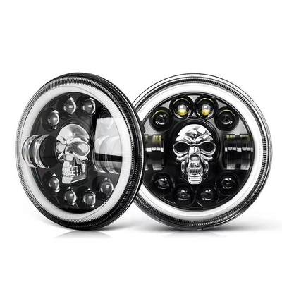 faróis do diodo emissor de luz da motocicleta do círculo 7Inch para Harley Royal Enfield 12000lm