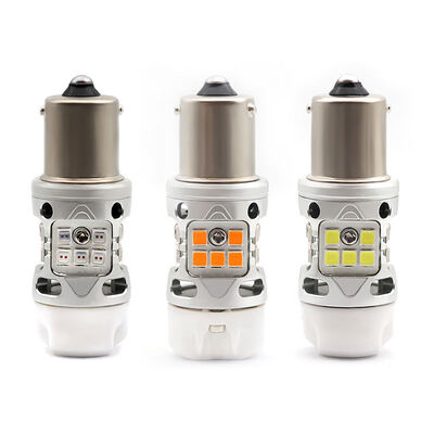 comprar Lâmpada T3 Sem Erro 1156 BA15S BAU15S 12V 24W Branca Âmbar Vermelha para Seta de Carro e Moto LED com Cerâmica online manufacture