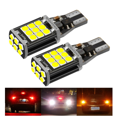 Das piscas-pisca automotivos do diodo emissor de luz T15 do ODM 3030 freio sem erros de Canbus que inverte para carros