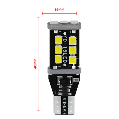 W6W WY16W 15 SMD que o farol automotivo 2835 do diodo emissor de luz para o carro T15 leve conduziu a luz