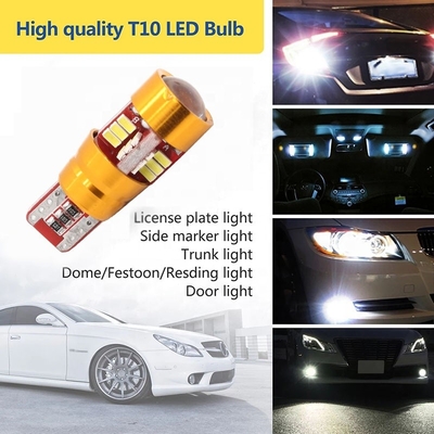 diodo emissor de luz das ampolas do carro 27SMD de 12V Canbus T10 3014 para a abóbada dos caminhões que lê a luz de estacionamento da reserva