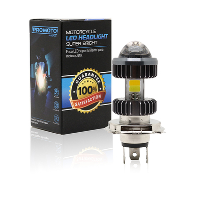 Cor dupla conduzida motocicleta 20W Mini Fog Driving Lights Bulbs do projetor H4 BA20D do bulbo do farol