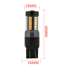 Luzes de pisca-pisca 1157 do freio do diodo emissor de luz 3157 7443 4014 Switchback amarelo branco da cor 66SMD dupla 12V