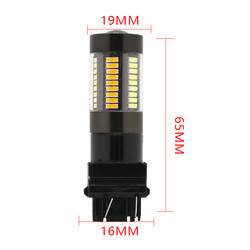 Luzes de pisca-pisca 1157 do freio do diodo emissor de luz 3157 7443 4014 Switchback amarelo branco da cor 66SMD dupla 12V