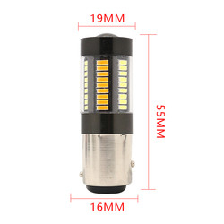 Luzes de pisca-pisca 1157 do freio do diodo emissor de luz 3157 7443 4014 Switchback amarelo branco da cor 66SMD dupla 12V