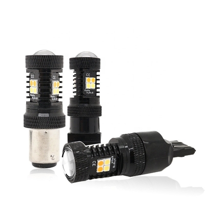Luzes de pisca-pisca amarelas brancas do freio do diodo emissor de luz do Switchback 12V da cor dupla 1157 3157 7443 3030 16SMD