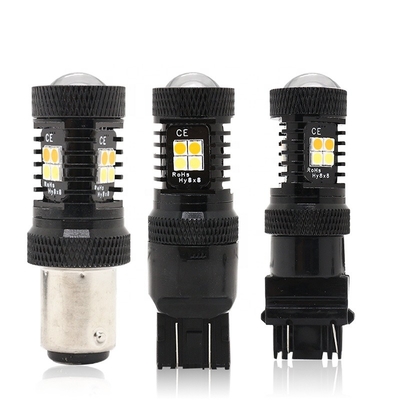 Luzes de pisca-pisca amarelas brancas do freio do diodo emissor de luz do Switchback 12V da cor dupla 1157 3157 7443 3030 16SMD