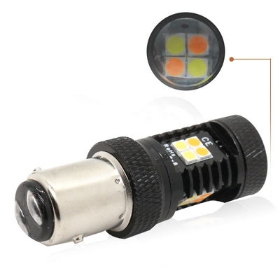 Luzes de pisca-pisca amarelas brancas do freio do diodo emissor de luz do Switchback 12V da cor dupla 1157 3157 7443 3030 16SMD