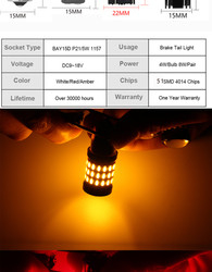 auto luzes de pisca-pisca universais do freio do diodo emissor de luz 6000K para o carro 7.5W 12V