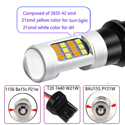 O sinal dos bulbos T20 1157Turn do diodo emissor de luz 42SMD conduziu luzes para a luz de freio do carro com função do estroboscópio