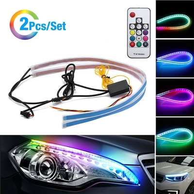 5050 luzes flexíveis do tubo de 30cm 12V DRLled para o diodo emissor de luz RGB de néon dos carros com controlo a distância