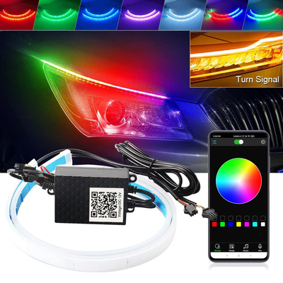 Switchback impermeável de néon universal claro RGB da corrida do tempo do dia do diodo emissor de luz do controle DRL do APP