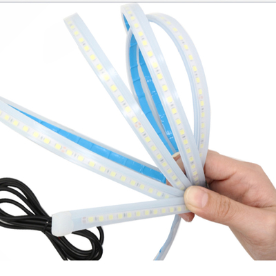 luzes impermeáveis flexíveis DRL do guia do fluxo do freio da pisca-pisca da tira de tubo do diodo emissor de luz do farol do carro de 2pcs 12V