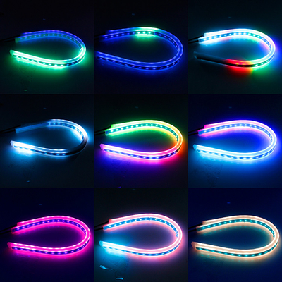Controle DRL do RGB APP das luzes de corrida do dia do Switchback impermeável de néon auto 12 volts