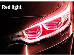 luz 2pcs do guia do fluxo do freio da tira de tubo do diodo emissor de luz do farol do carro do dia de 30cm 45cm 60cm