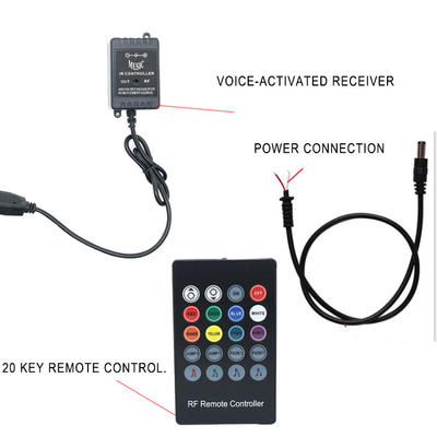 O farol colorido do carro da ambiência do controle da voz conduziu a tira RF decorativo Rgb 5050