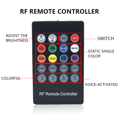 O farol colorido do carro da ambiência do controle da voz conduziu a tira RF decorativo Rgb 5050