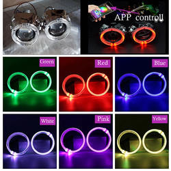O interior do carro dos anéis do halo de DRL RGB conduziu as luzes ambientais CCFL Angel Devil Eyes 80mm 95mm 105mm 110mm