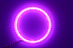Lâmpada AZUL VERMELHA ambiental 12-18V da névoa das luzes 100MM do carro do diodo emissor de luz de Angel Eyes da espiga