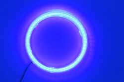 Lâmpada AZUL VERMELHA ambiental 12-18V da névoa das luzes 100MM do carro do diodo emissor de luz de Angel Eyes da espiga