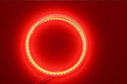 Lâmpada AZUL VERMELHA ambiental 12-18V da névoa das luzes 100MM do carro do diodo emissor de luz de Angel Eyes da espiga
