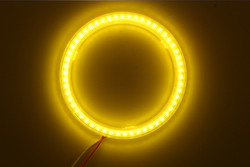 Lâmpada AZUL VERMELHA ambiental 12-18V da névoa das luzes 100MM do carro do diodo emissor de luz de Angel Eyes da espiga