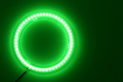 Lâmpada AZUL VERMELHA ambiental 12-18V da névoa das luzes 100MM do carro do diodo emissor de luz de Angel Eyes da espiga