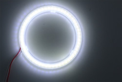 Lâmpada AZUL VERMELHA ambiental 12-18V da névoa das luzes 100MM do carro do diodo emissor de luz de Angel Eyes da espiga