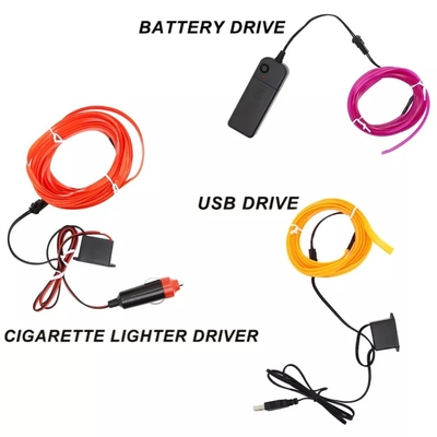 Do carro decorativo de néon do fio do EL do RGB linha clara fria interior de USB DIY das luzes da atmosfera