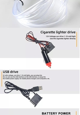 Do carro decorativo de néon do fio do EL do RGB linha clara fria interior de USB DIY das luzes da atmosfera
