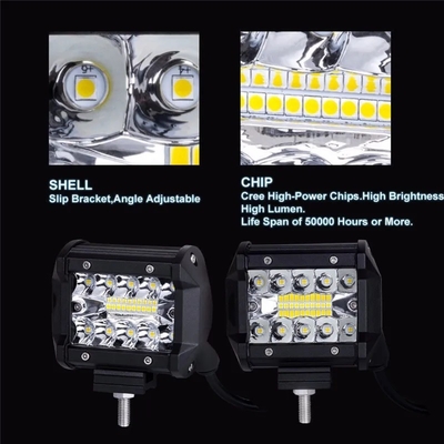 Lâmpadas de condução LED de liga de alumínio 10-30V LED Light Bar para veículo