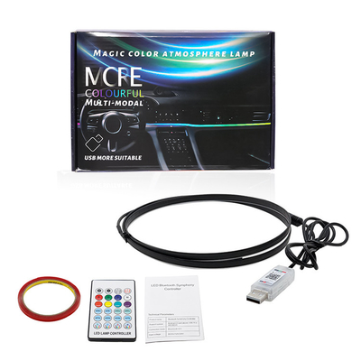 DC5V-12V RGB LED Decoração interior do carro Atmosfera Luz Controle de APP acrílico Estilo oculto