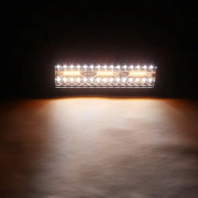 9 polegadas 180W Dual Row LED Light Bar Branco / Âmbar Para Carros Offroad