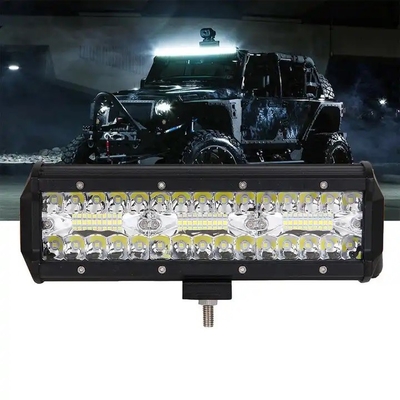 9 polegadas 180W Dual Row LED Light Bar Branco / Âmbar Para Carros Offroad