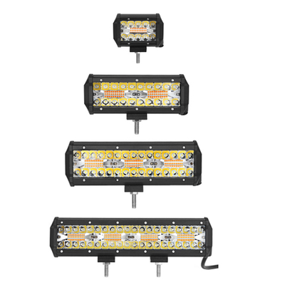 9 polegadas 180W Dual Row LED Light Bar Branco / Âmbar Para Carros Offroad