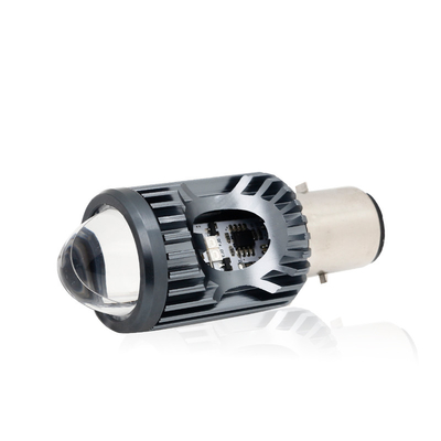 Mini Lâmpada de Direção DRL Motor LED Farol lâmpada H4 H6 BA20D P15D Automóvel Fisheye Projector Lente Dual Color