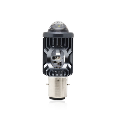 Mini Lâmpada de Direção DRL Motor LED Farol lâmpada H4 H6 BA20D P15D Automóvel Fisheye Projector Lente Dual Color