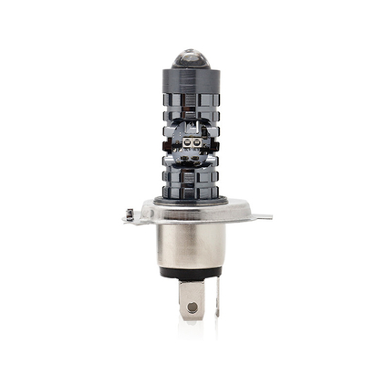 Mini Lâmpada de Direção DRL Motor LED Farol lâmpada H4 H6 BA20D P15D Automóvel Fisheye Projector Lente Dual Color