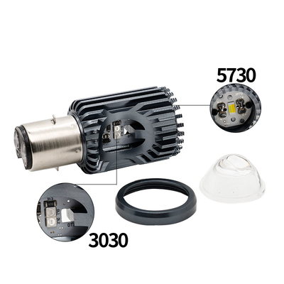 Mini Lâmpada de Direção DRL Motor LED Farol lâmpada H4 H6 BA20D P15D Automóvel Fisheye Projector Lente Dual Color