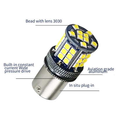 Indicadores de viração LED de liga de alumínio 3030 39 SMD 12v 1156 BA15S 1157 BAY15D T20 T25 Indicador de viração de carro