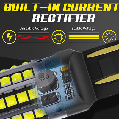 Lâmpadas LED de liga de alumínio branco 1156 1157 T20 3030 44SMD Luz de reversão 12V 24V