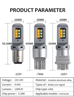 Lâmpadas de sinalização de travagem LED de 5W de longa duração com 1156 lâmpadas LED universais de 12smd 1156 P21W BA15S PY21W 3157 7443 Canbus