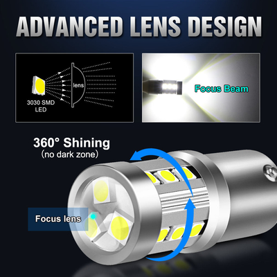 Universal Branco LED Car Turn Signal Lights1156 1157 3030 15SMD lâmpada LED Branco Amarelo Canbus Placa de licença Interior LED