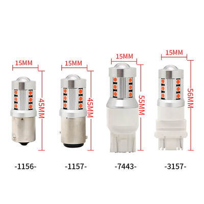 Universal Branco LED Car Turn Signal Lights1156 1157 3030 15SMD lâmpada LED Branco Amarelo Canbus Placa de licença Interior LED