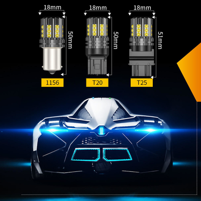 Lâmpadas LED brancas para veículos automóveis 12V 24V 2835 45SMD 1156 1157 T25 3156 3157 T20 7440 7443 Canbus lâmpadas automóveis LED