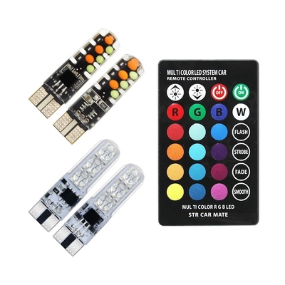 Brilho Novo tipo de carro Lâmpada LED interior T10 5050 6SMD Cor RGB Com RGB Com luzes de estroboscópio intermitentes
