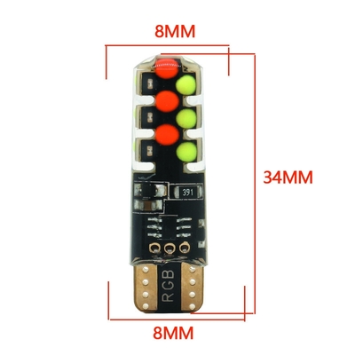 Brilho Novo tipo de carro Lâmpada LED interior T10 5050 6SMD Cor RGB Com RGB Com luzes de estroboscópio intermitentes